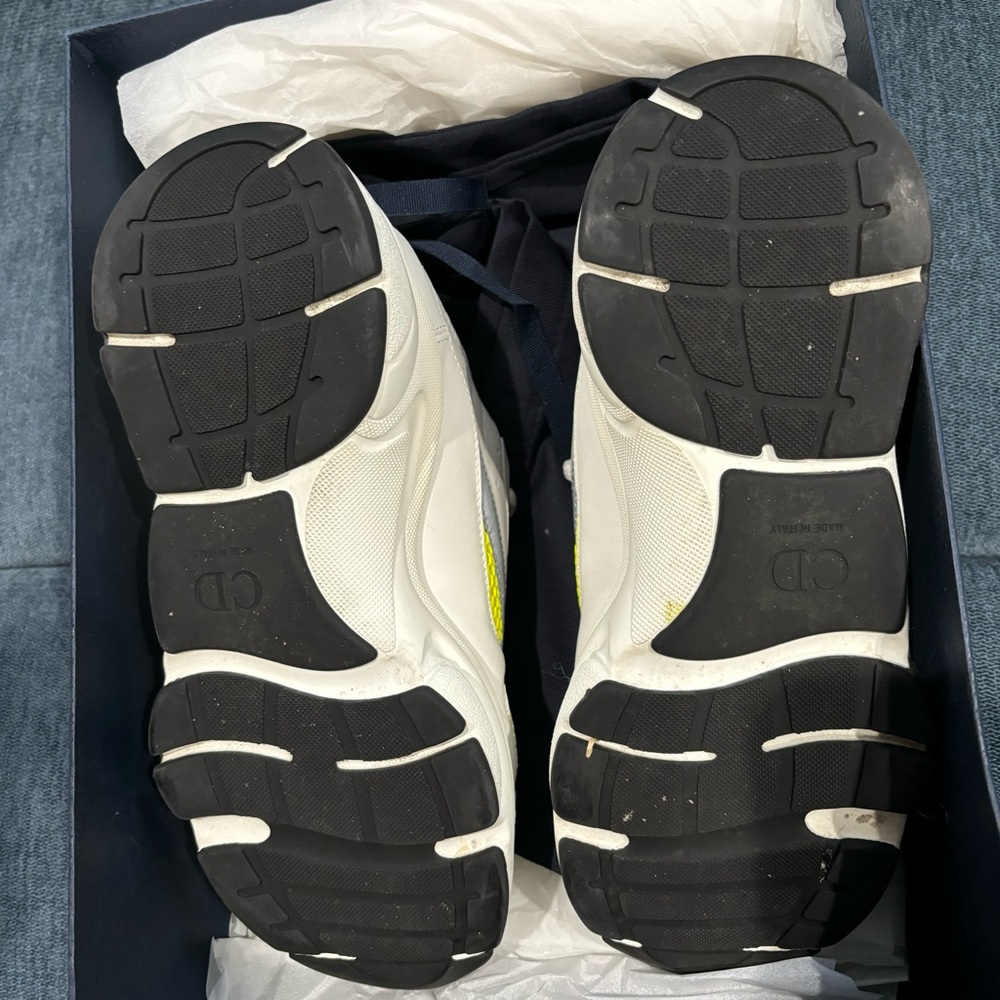 100% Authentic Dior Men's Sneakers - White and Yellow - Picture 6 of 7